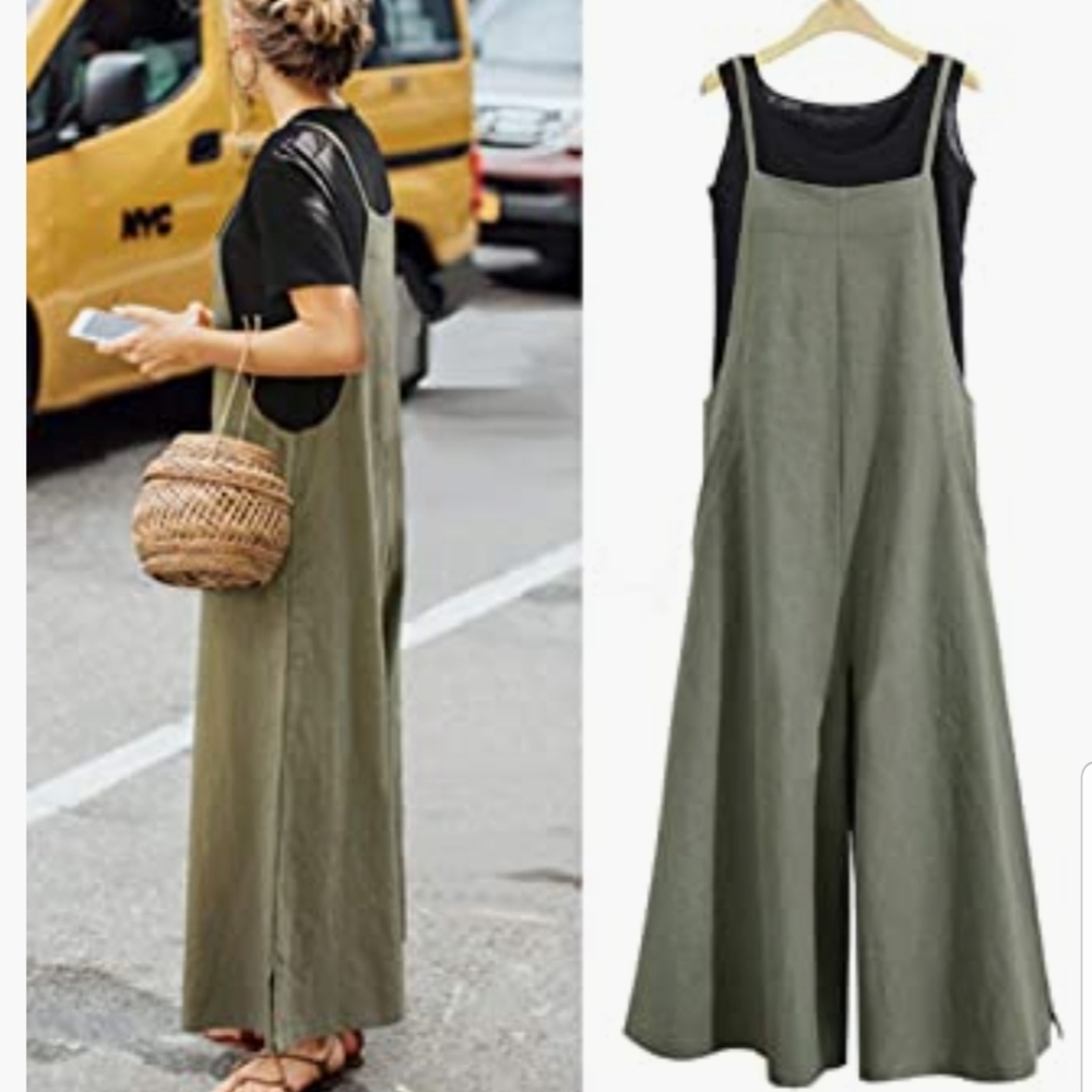Linen wide leg jumpsuit